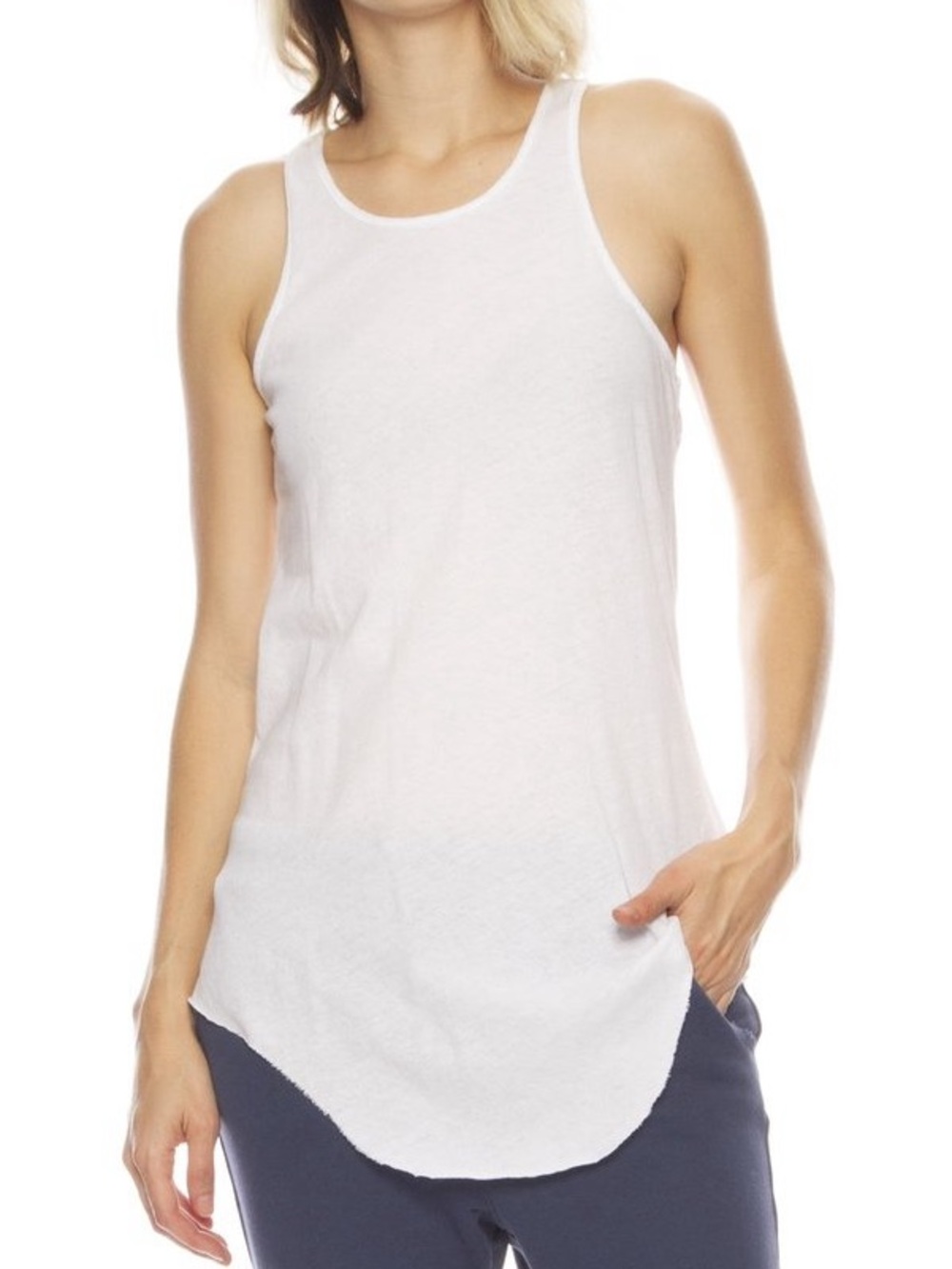 Frank & Eileen Tee Lab High Neck Curved Hem [LIGHT GRAY]   Racerback Tank NWOT